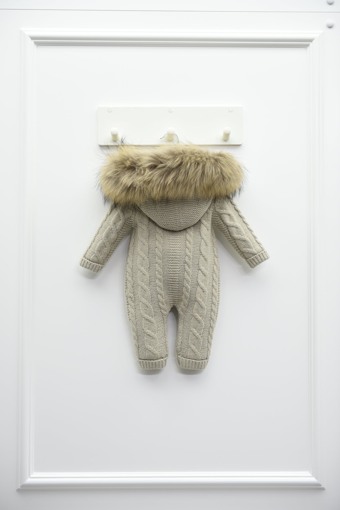 Knitted Jumpsuit With Hood Stone Color