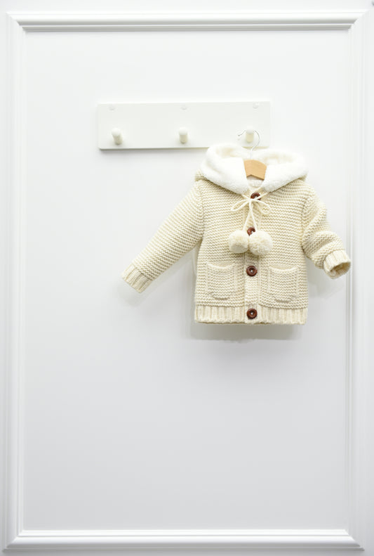 Jacke Aus Strick Für Baby-Beige