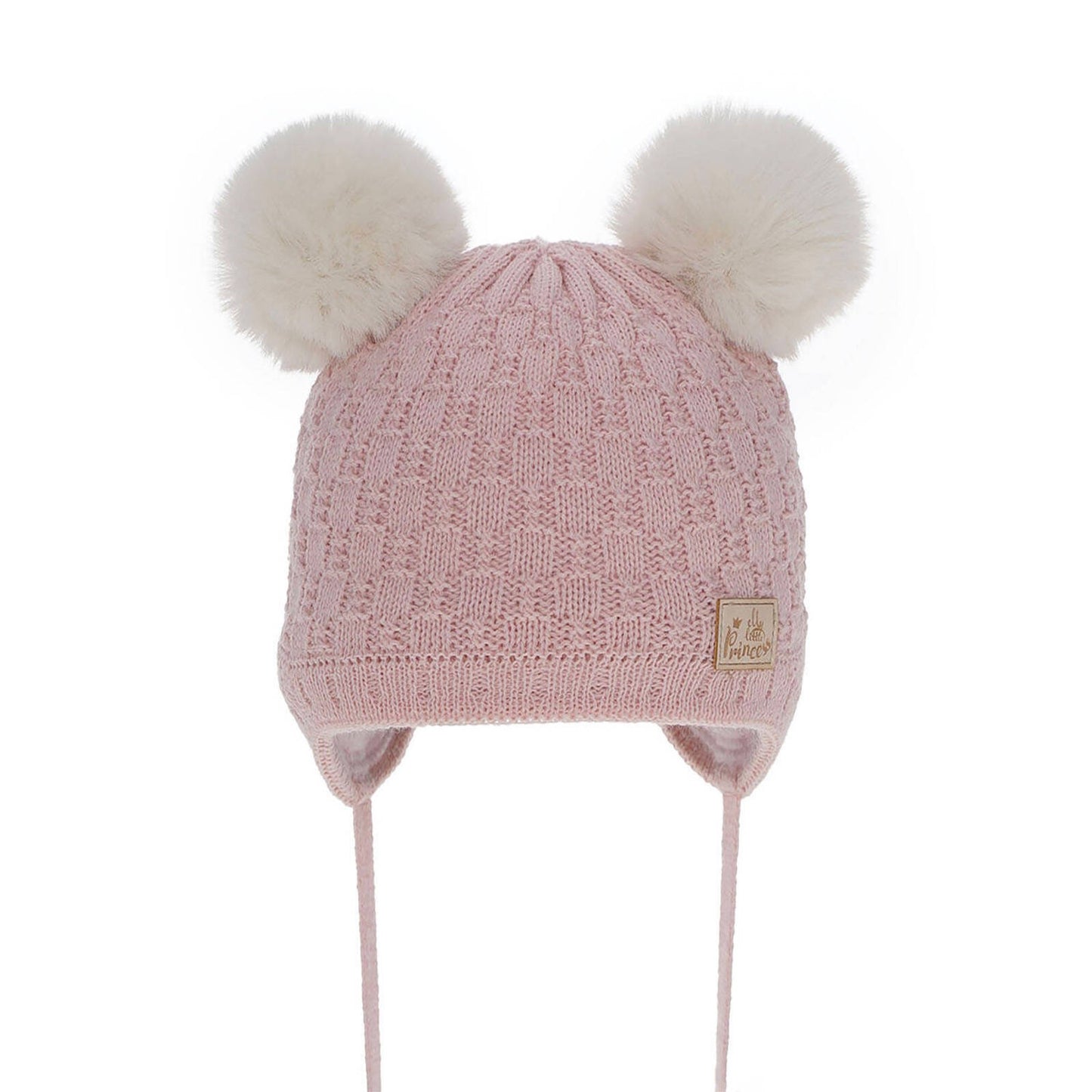 Wintermütze für Mädchen mit Bommel ROSA FARBE