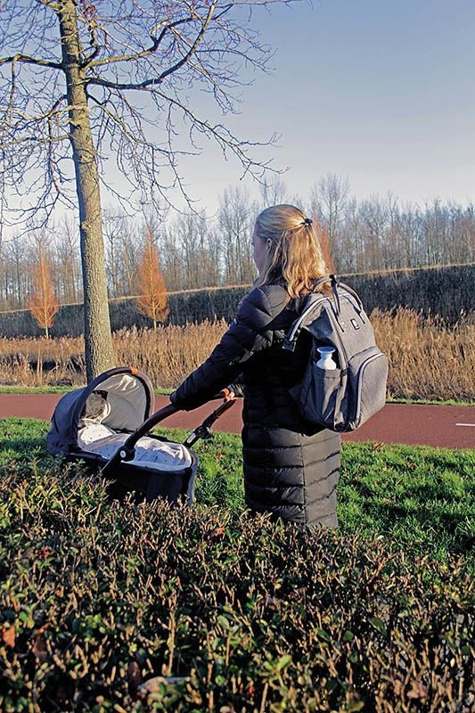 Moms Wickelrucksack / Groß / Grau meliert / 15 Ltr.