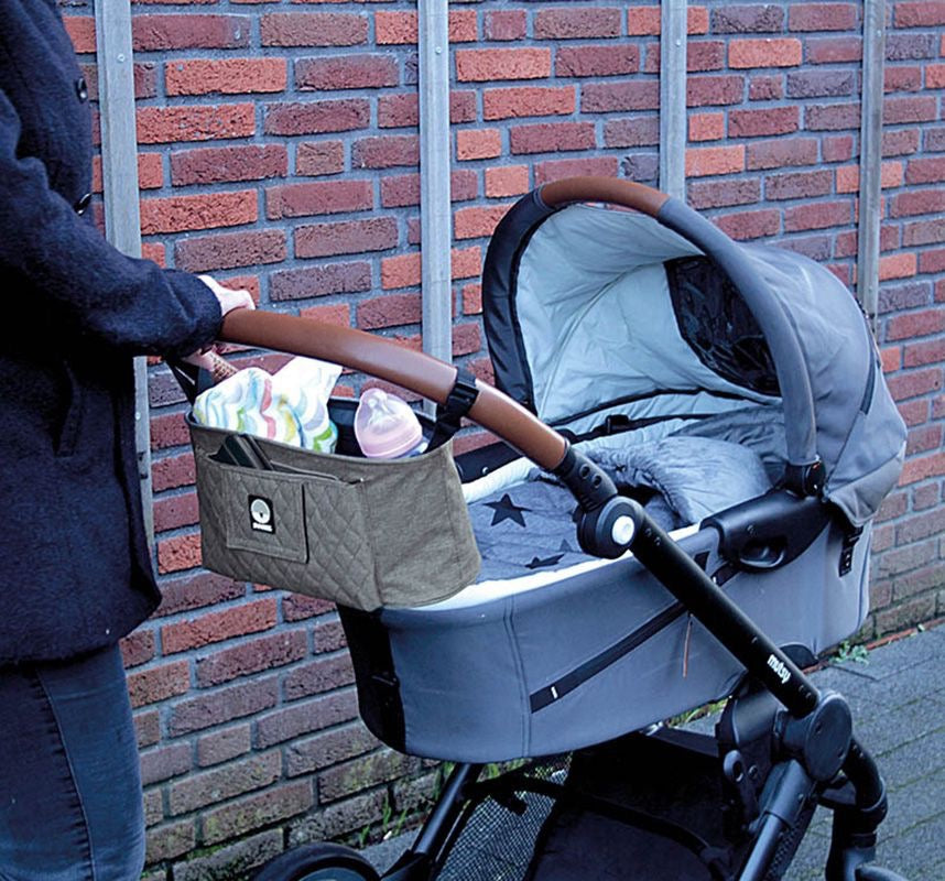 MOMS Kinderwagentasche / Buggy Organizer / Grau meliert / 5 Ltr.