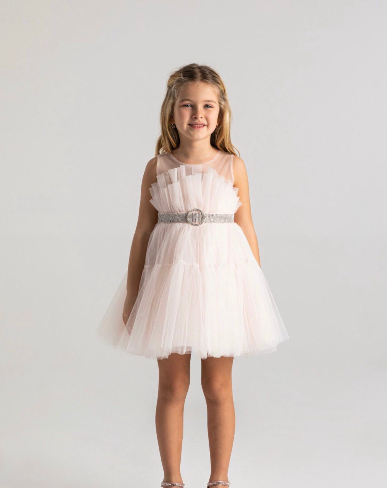 Festive elegant dress light pink